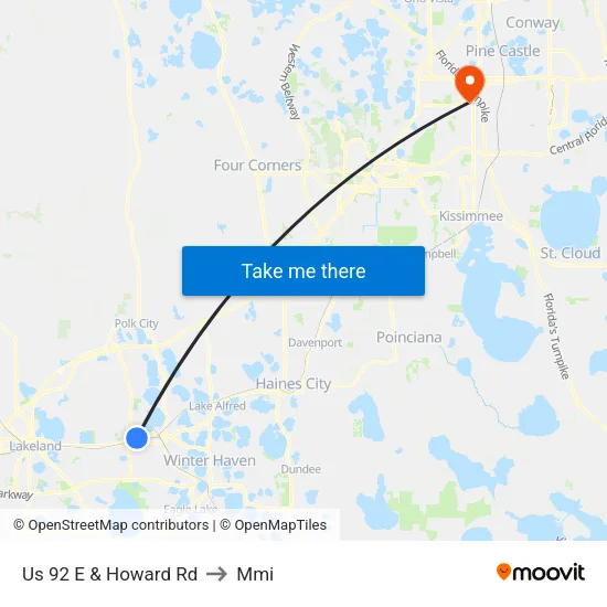 Us 92 E & Howard Rd to Mmi map