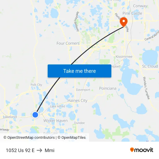 1052 Us 92 E to Mmi map