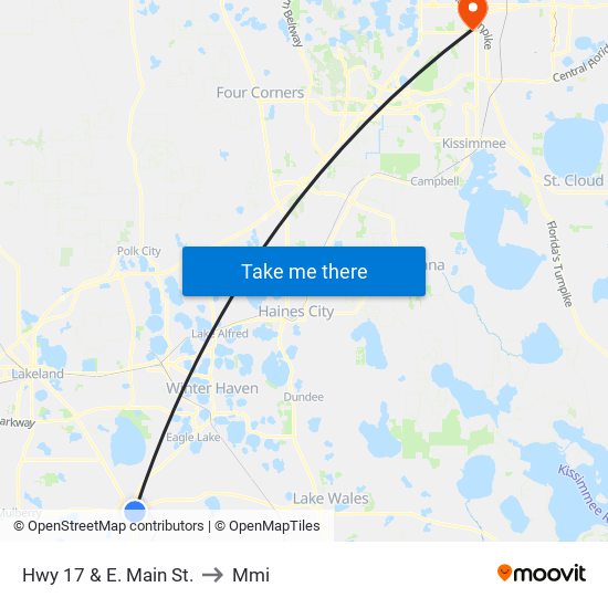 Hwy 17 & E. Main St. to Mmi map