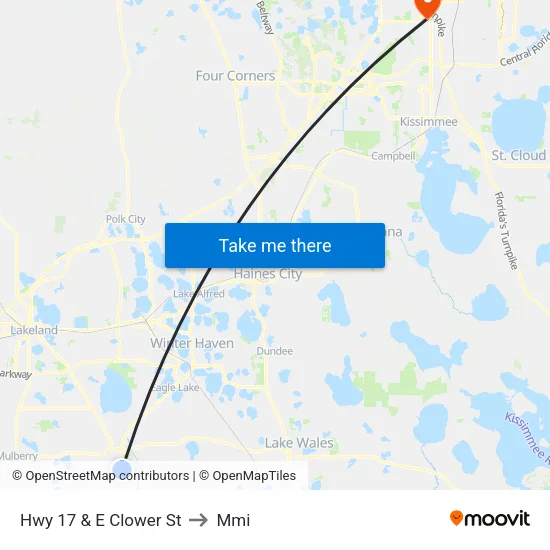 Hwy 17 & E Clower St to Mmi map