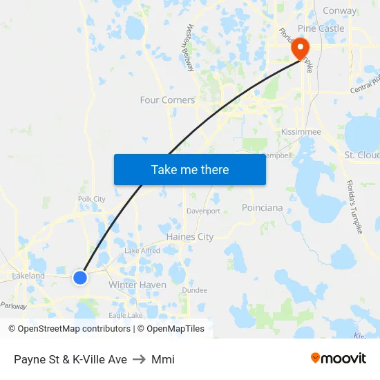 Payne St & K-Ville Ave to Mmi map