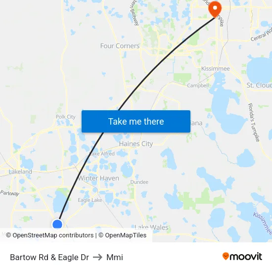 Bartow Rd & Eagle Dr to Mmi map