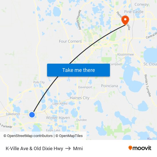 K-Ville Ave & Old Dixie Hwy to Mmi map