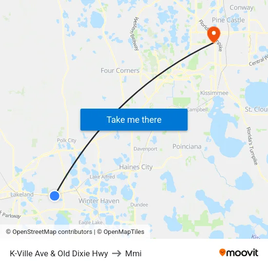 K-Ville Ave & Old Dixie Hwy to Mmi map