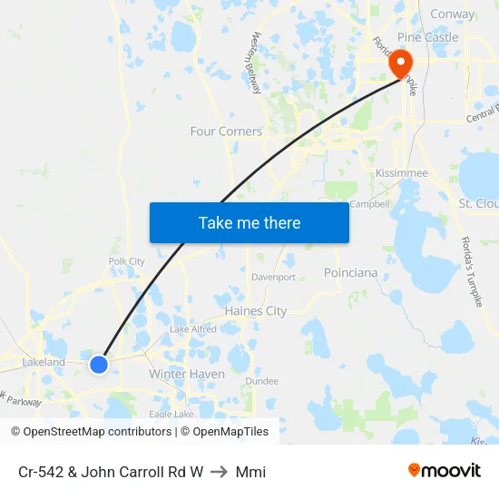 Cr-542 & John Carroll Rd W to Mmi map