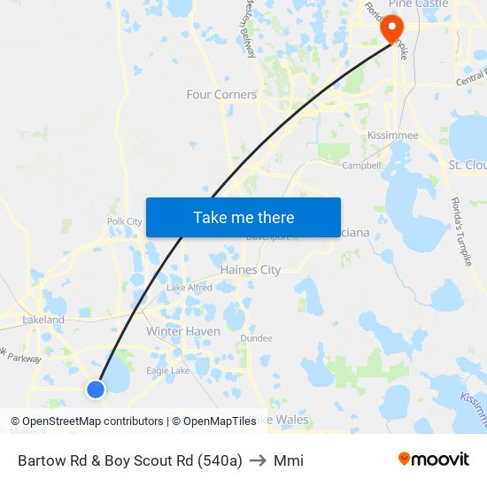 Bartow Rd & Boy Scout Rd (540a) to Mmi map
