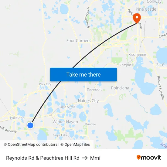Reynolds Rd & Peachtree Hill Rd to Mmi map