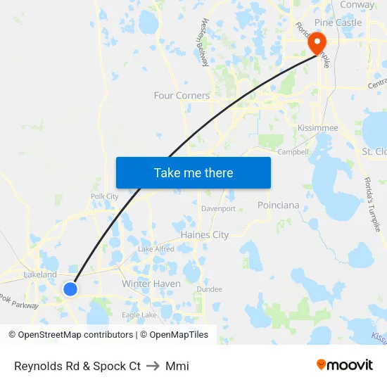 Reynolds Rd & Spock Ct to Mmi map