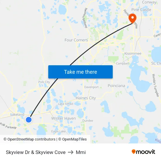 Skyview Dr & Skyview Cove to Mmi map