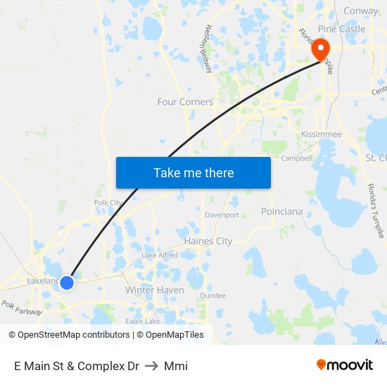 E Main St & Complex Dr to Mmi map