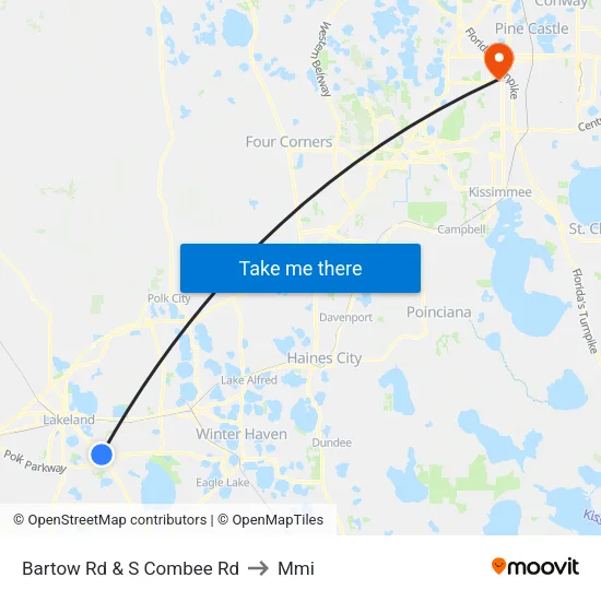 Bartow Rd & S Combee Rd to Mmi map
