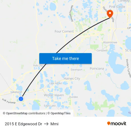 2015 E Edgewood Dr to Mmi map