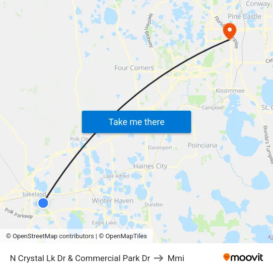 N Crystal Lk Dr & Commercial Park Dr to Mmi map