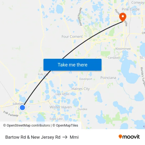 Bartow Rd & New Jersey Rd to Mmi map