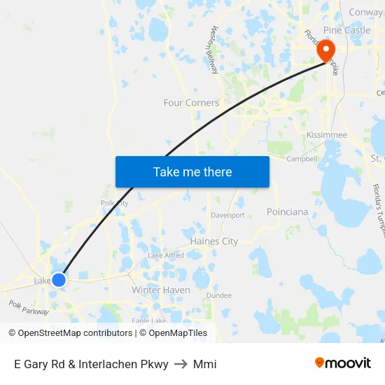 E Gary Rd & Interlachen Pkwy to Mmi map