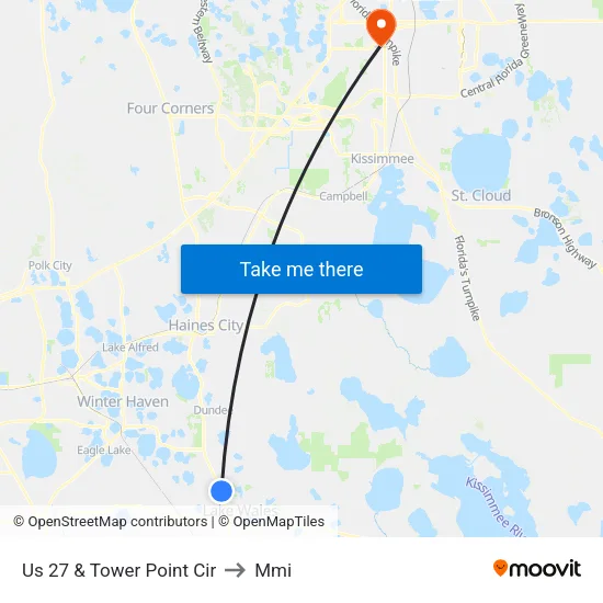 Us 27 & Tower Point Cir to Mmi map