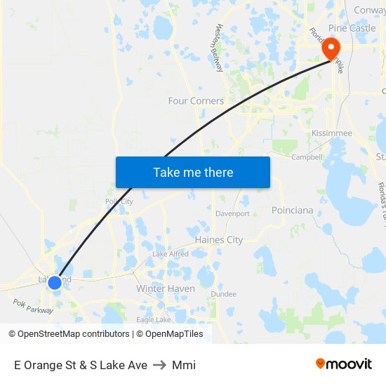 E Orange St & S Lake Ave to Mmi map