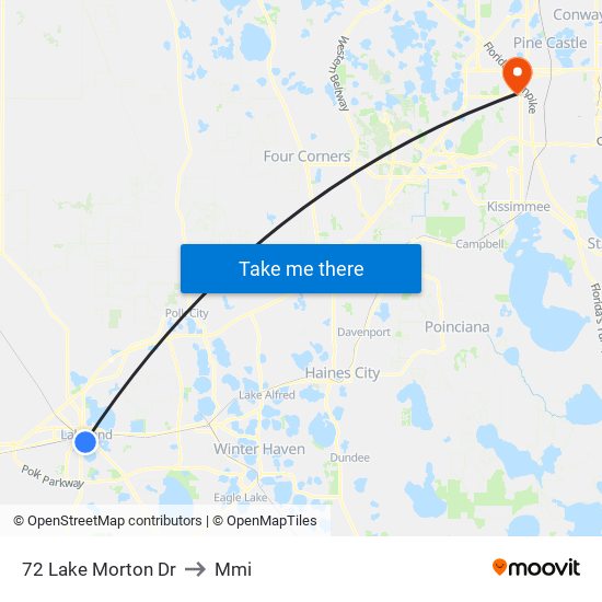 72 Lake Morton Dr to Mmi map