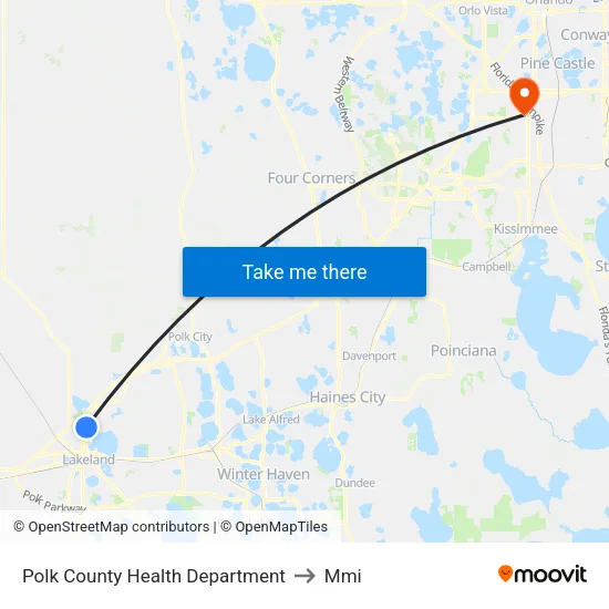 Polk County Health Department to Mmi map