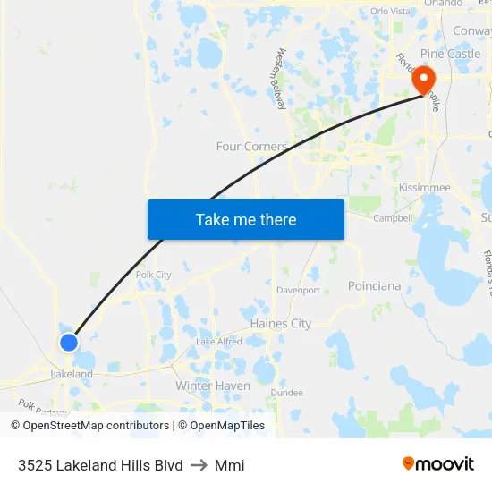 3525 Lakeland Hills Blvd to Mmi map