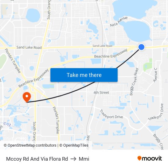 Mccoy Rd And Via Flora Rd to Mmi map