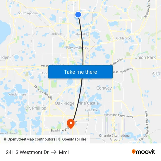 241 S Westmont Dr to Mmi map