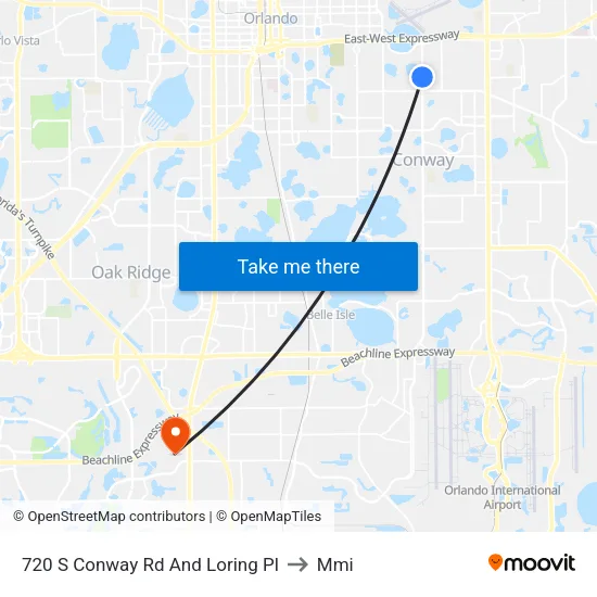 720 S Conway Rd And Loring Pl to Mmi map