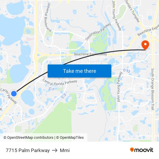 7715 Palm Parkway to Mmi map