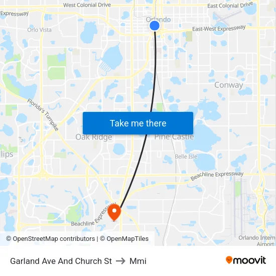 Garland Ave And Church St to Mmi map