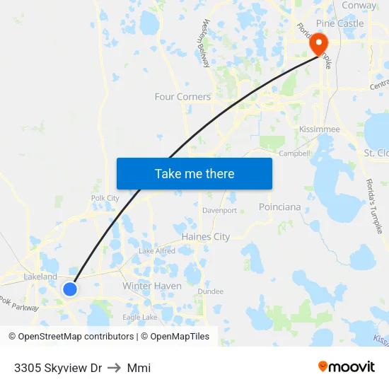 3305 Skyview Dr to Mmi map