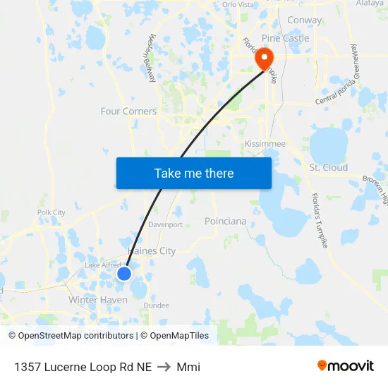 1357 Lucerne Loop Rd NE to Mmi map