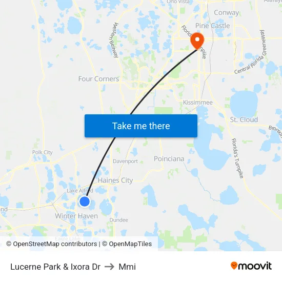Lucerne Park & Ixora Dr to Mmi map