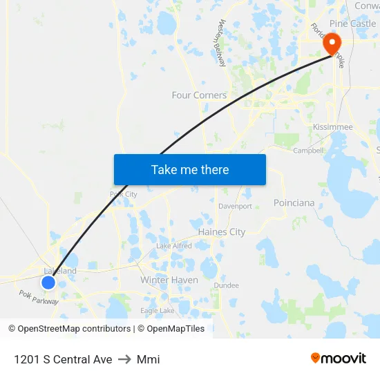 1201 S Central Ave to Mmi map