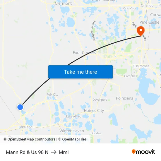 Mann Rd & Us 98 N to Mmi map