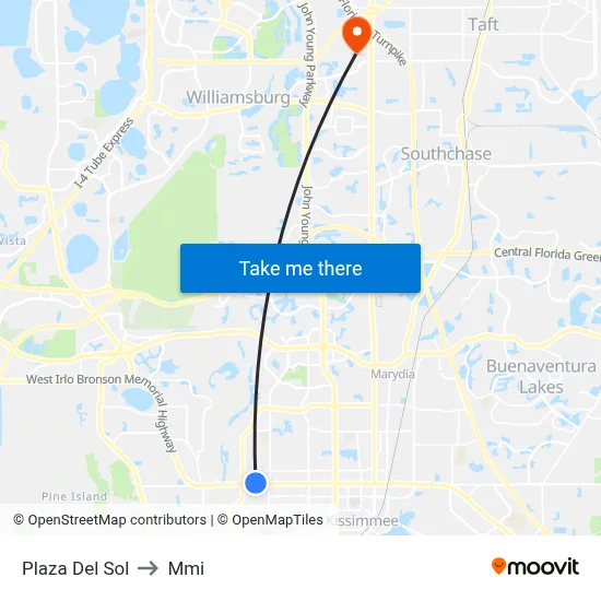 Plaza Del Sol to Mmi map