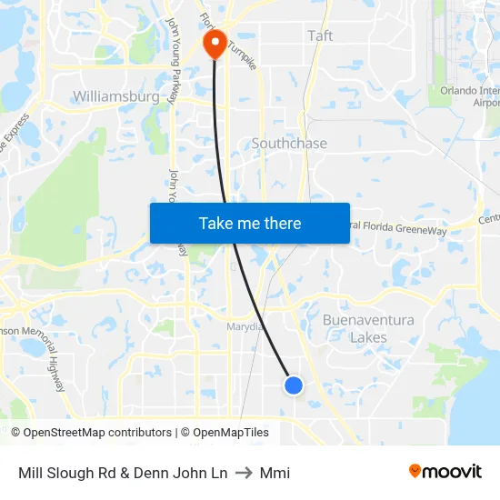 Mill Slough Rd & Denn John Ln to Mmi map