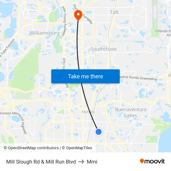 Mill Slough Rd & Mill Run Blvd to Mmi map