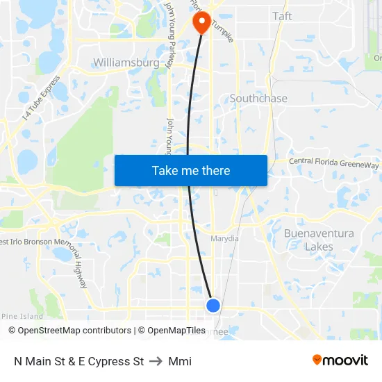 N Main St & E Cypress St to Mmi map