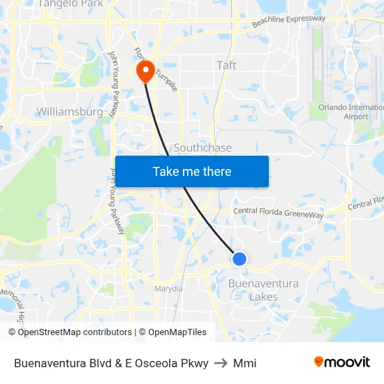 Buenaventura Blvd & E Osceola Pkwy to Mmi map