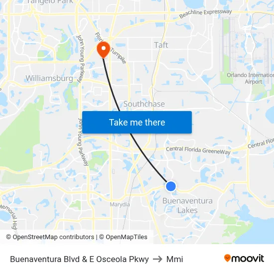 Buenaventura Blvd & E Osceola Pkwy to Mmi map