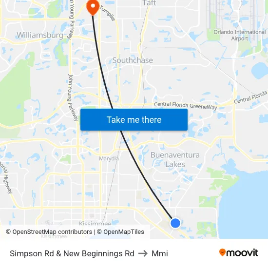 Simpson Rd & New Beginnings Rd to Mmi map