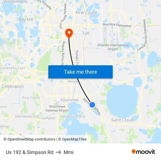 Us 192 & Simpson Rd to Mmi map