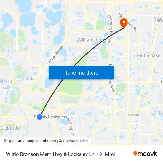 W Irlo Bronson Mem Hwy & Locksley Ln to Mmi map