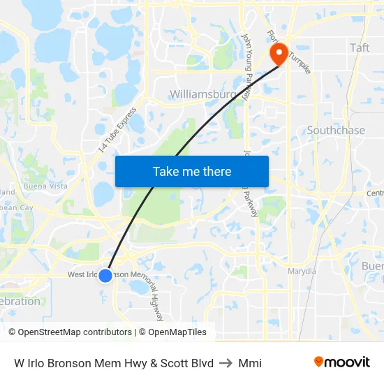 W Irlo Bronson Mem Hwy & Scott Blvd to Mmi map