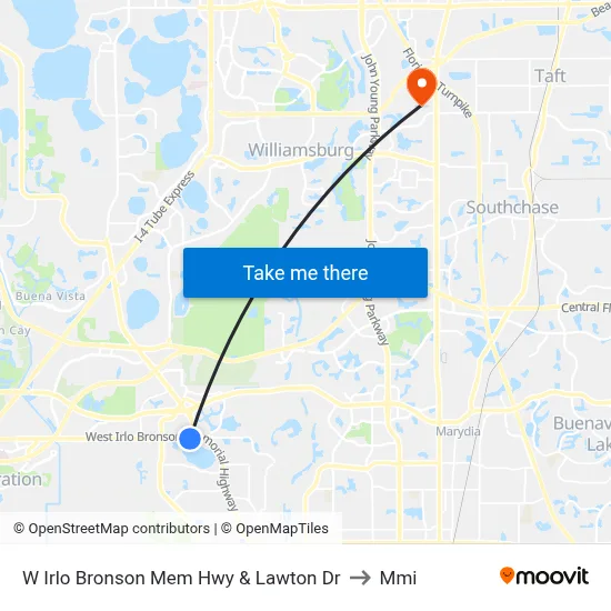 W Irlo Bronson Mem Hwy & Lawton Dr to Mmi map