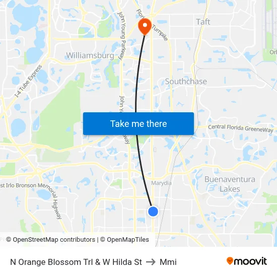 N Orange Blossom Trl & W Hilda St to Mmi map