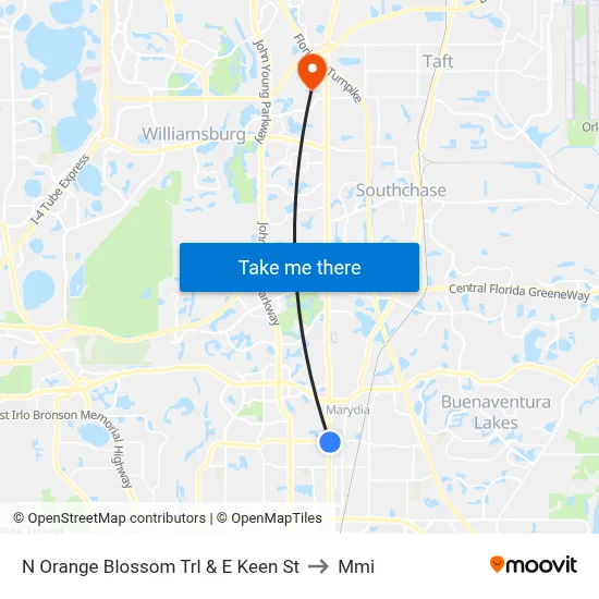 N Orange Blossom Trl & E Keen St to Mmi map