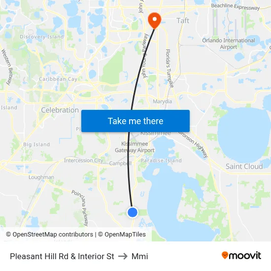 Pleasant Hill Rd & Interior St to Mmi map
