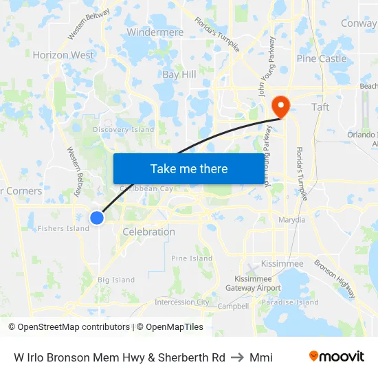W Irlo Bronson Mem Hwy & Sherberth Rd to Mmi map