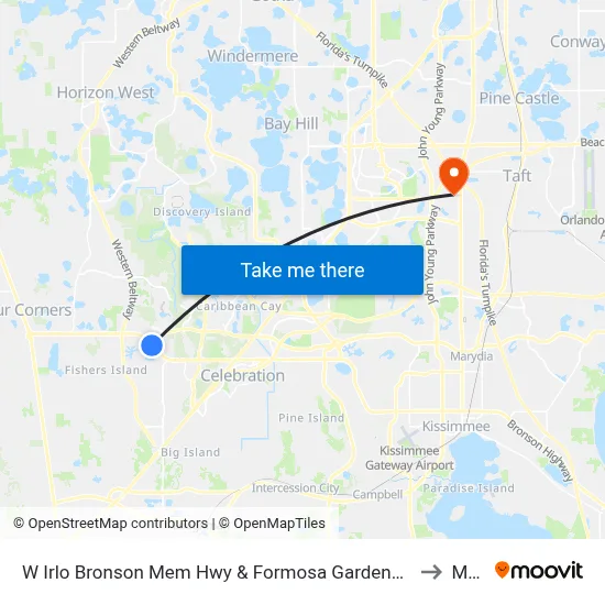 W Irlo Bronson Mem Hwy & Formosa Gardens Blvd to Mmi map